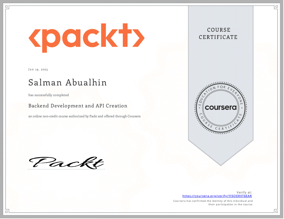Backend Development and API Creation