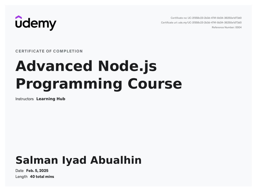 Advanced Node.js Programming Course
