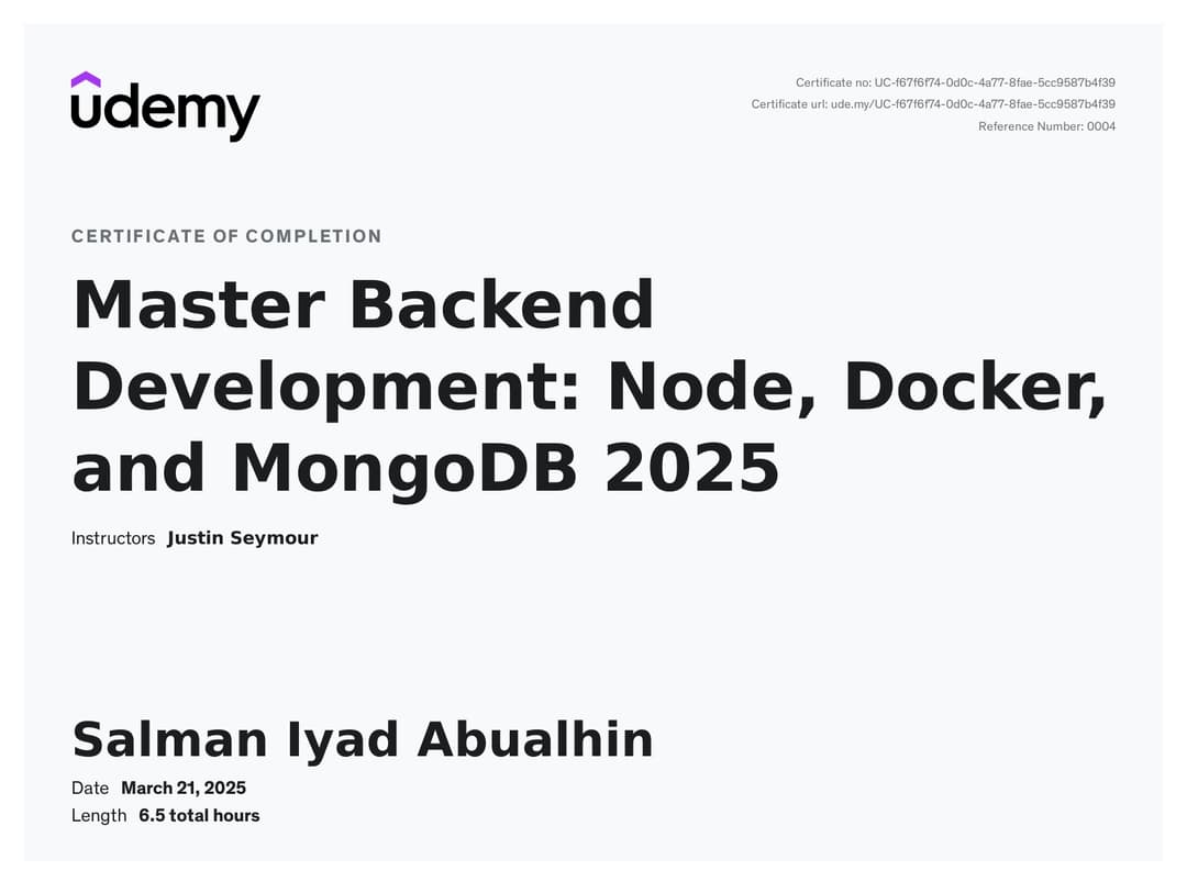 Master Backend Development: Node, Docker, and MongoDB 2025