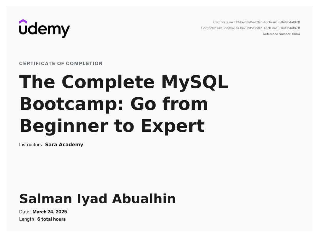 The Complete MySQL Bootcamp: Go from Beginner to Expert