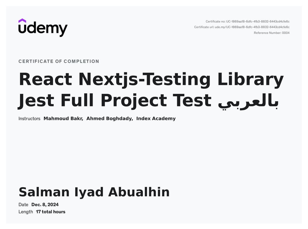 React Nextjs-Testing Library Jest Full Project Test