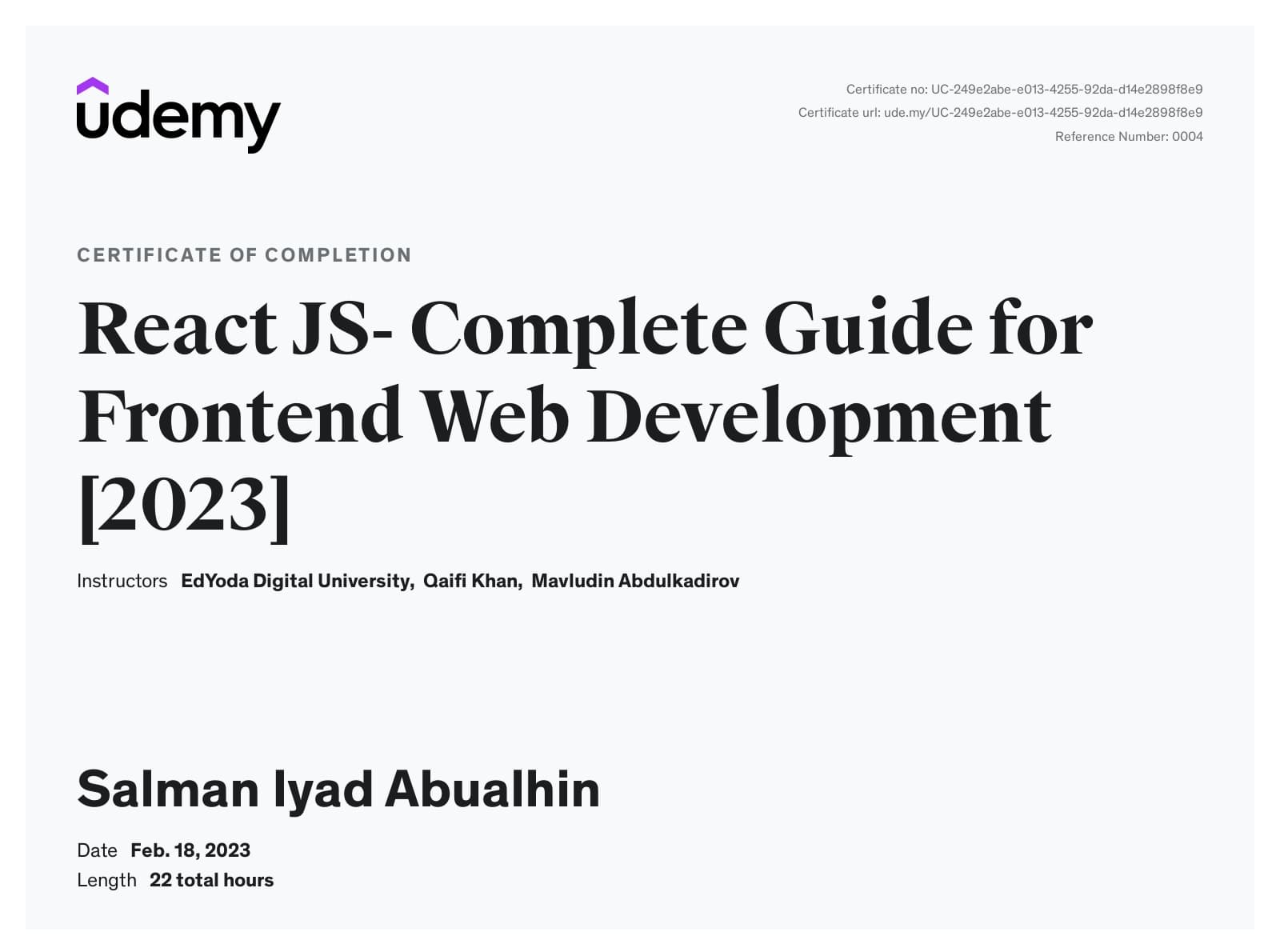 ReactJS- Complete Guide for Frontend Web Development [2023]
